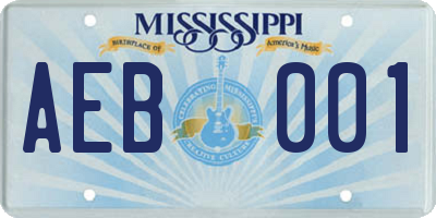 MS license plate AEB001