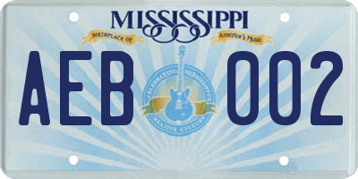 MS license plate AEB002