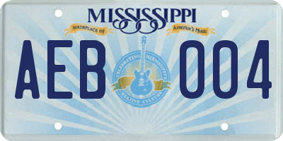 MS license plate AEB004