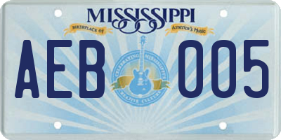 MS license plate AEB005