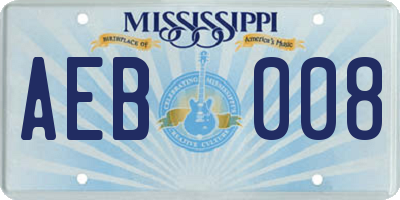 MS license plate AEB008