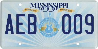 MS license plate AEB009