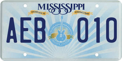 MS license plate AEB010