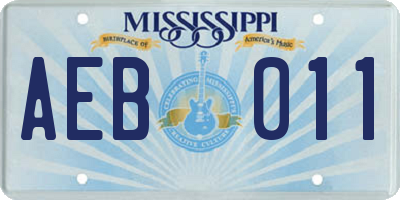 MS license plate AEB011
