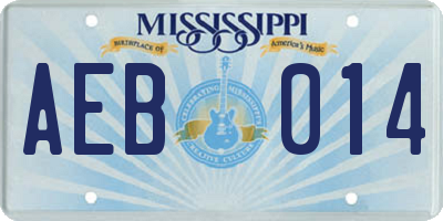 MS license plate AEB014