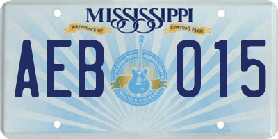 MS license plate AEB015