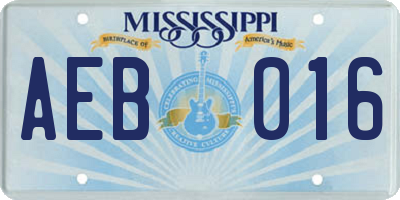 MS license plate AEB016