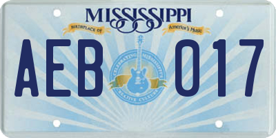 MS license plate AEB017