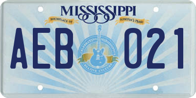 MS license plate AEB021