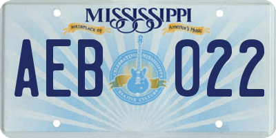 MS license plate AEB022