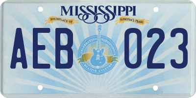 MS license plate AEB023