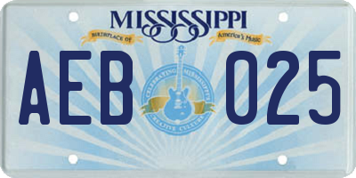 MS license plate AEB025
