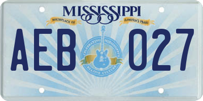 MS license plate AEB027
