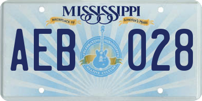 MS license plate AEB028