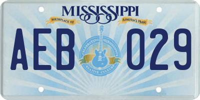 MS license plate AEB029