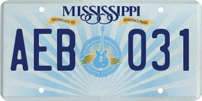 MS license plate AEB031