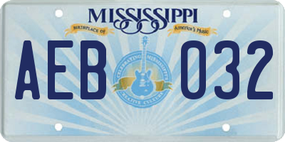 MS license plate AEB032