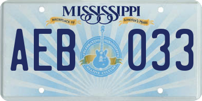 MS license plate AEB033