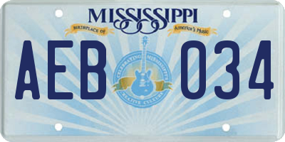 MS license plate AEB034