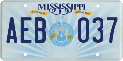 MS license plate AEB037