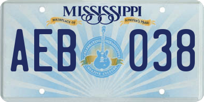 MS license plate AEB038