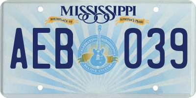 MS license plate AEB039