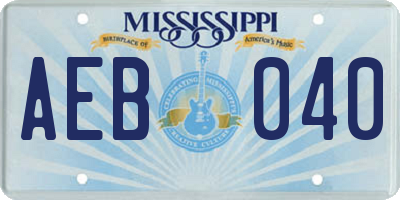 MS license plate AEB040