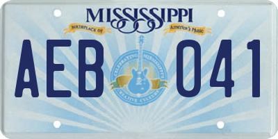 MS license plate AEB041