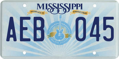 MS license plate AEB045