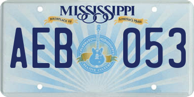 MS license plate AEB053