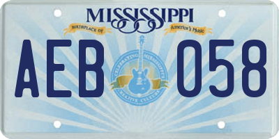 MS license plate AEB058