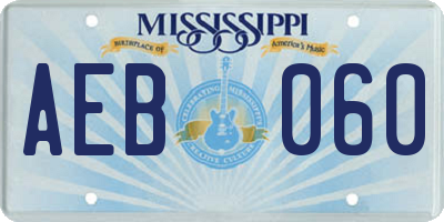 MS license plate AEB060