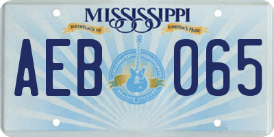 MS license plate AEB065