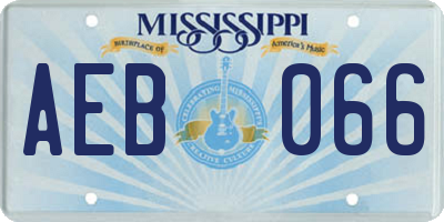 MS license plate AEB066