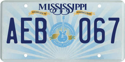 MS license plate AEB067