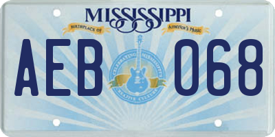 MS license plate AEB068