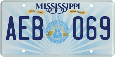 MS license plate AEB069