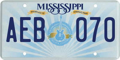 MS license plate AEB070