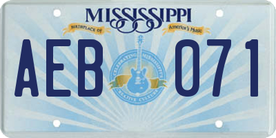 MS license plate AEB071