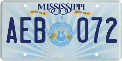MS license plate AEB072