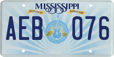 MS license plate AEB076