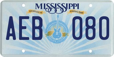 MS license plate AEB080