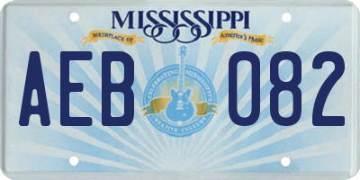 MS license plate AEB082