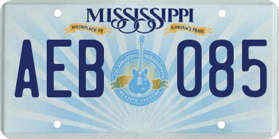 MS license plate AEB085