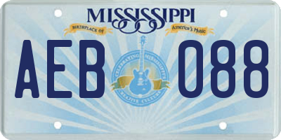 MS license plate AEB088