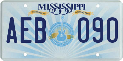 MS license plate AEB090