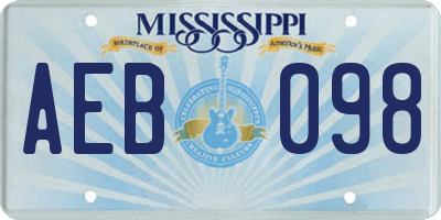 MS license plate AEB098