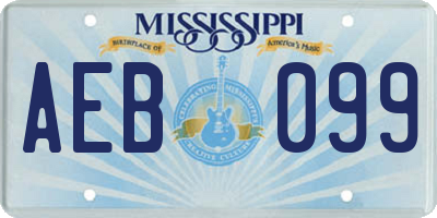 MS license plate AEB099