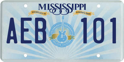 MS license plate AEB101
