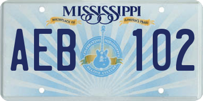MS license plate AEB102